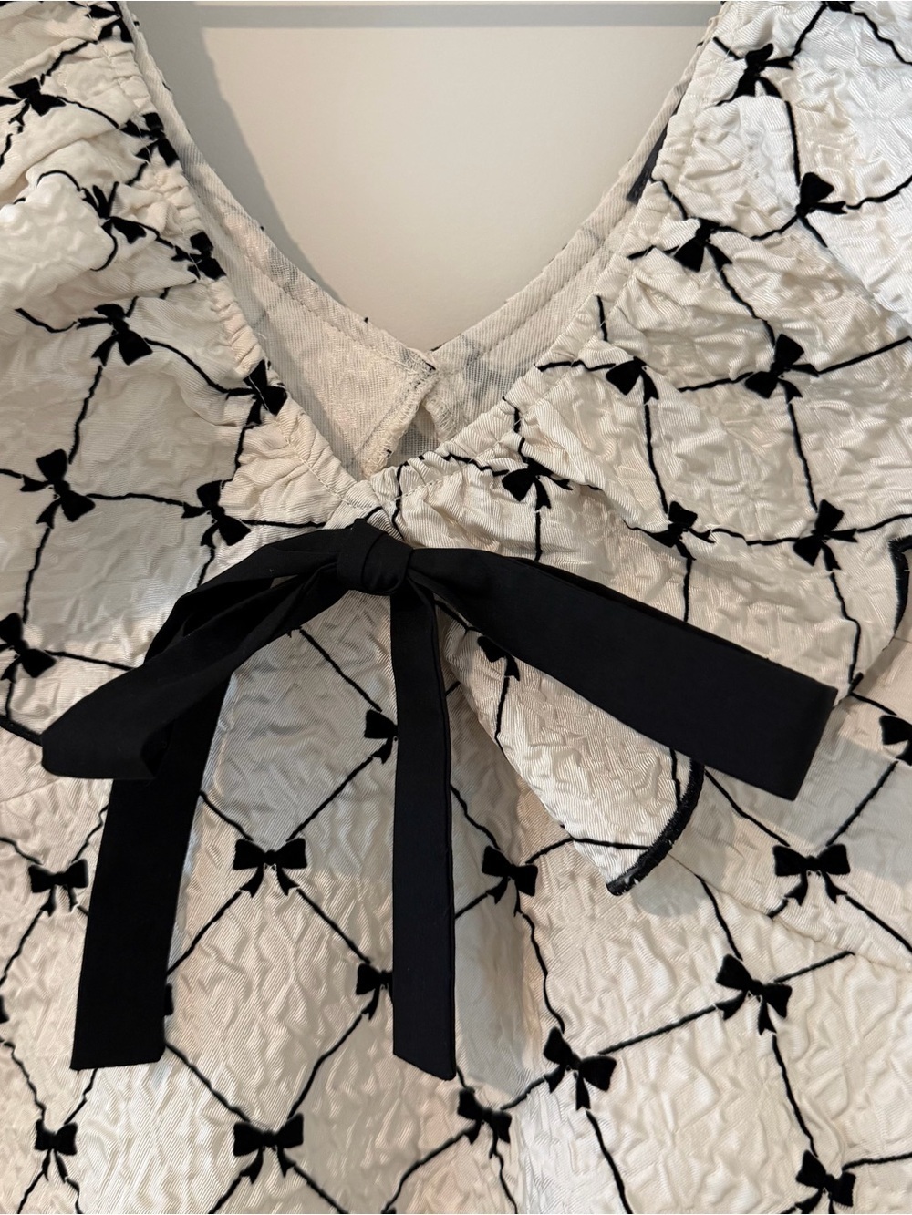 Hudson Gray Jacquard Bow Top Women’s Size Large - Picture 3 of 10